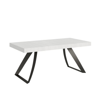 Table Proxy Anthracite - Table extensible 90x180/284 cm Proxy Frêne Blanc Structure Anthracite