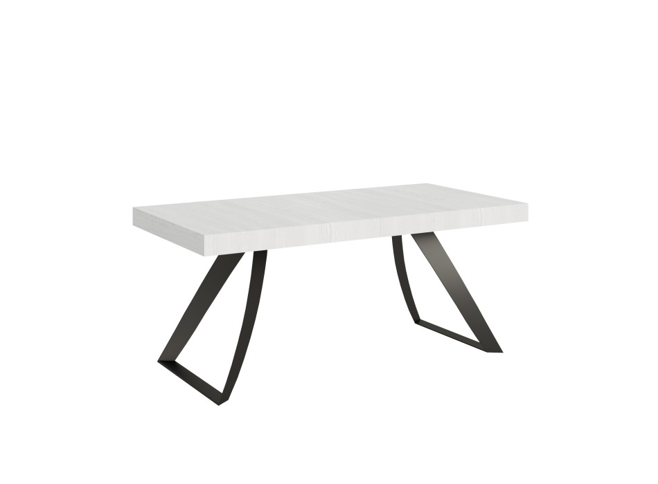 Table Proxy Anthracite - Table extensible 90x180/284 cm Proxy Frêne Blanc Structure Anthracite