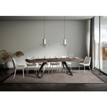 Table Proxy Premium Anthracite - Table extensible 90x160/264 cm Proxy Premium Frêne Blanc structure Anthracite