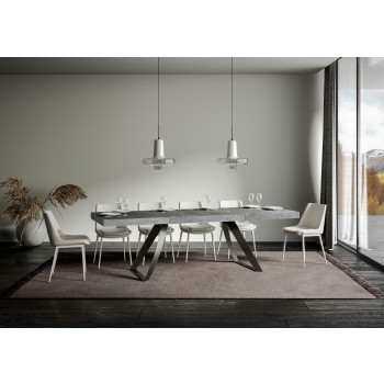 Table Proxy Premium Anthracite - Table extensible 90x160/264 cm Proxy Premium Frêne Blanc structure Anthracite