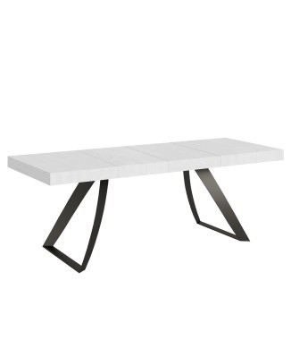 Table Proxy Premium Anthracite - Table extensible 90x160/264 cm Proxy Premium Frêne Blanc structure Anthracite