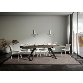 Table Proy Evolution Anthracite - Table extensible 90x160/264 cm Proxy Evolution Frêne Blanc structure Anthracite