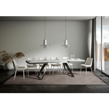 Table Proy Evolution Anthracite - Table extensible 90x160/264 cm Proxy Evolution Frêne Blanc structure Anthracite