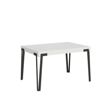 Table Rio - Table extensible 90x130/234 cm Rio Frêne Blanc structure Anthracite