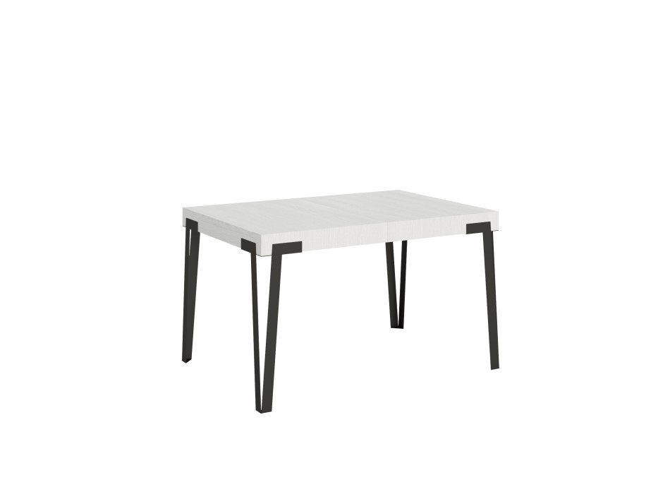 Table Rio - Table extensible 90x130/234 cm Rio Frêne Blanc structure Anthracite