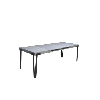 Table Rio - Table extensible 90x160/264 cm Rio Frêne Blanc structure Anthracite