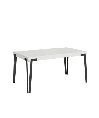 Table Rio - Table extensible 90x160/264 cm Rio Frêne Blanc structure Anthracite