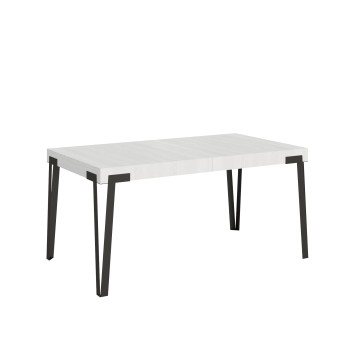 Table Rio - Table extensible 90x160/264 cm Rio Frêne Blanc structure Anthracite