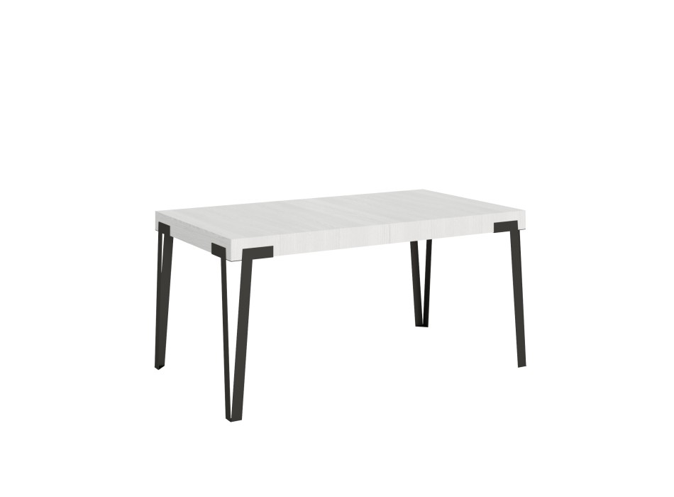 Table Rio - Table extensible 90x160/264 cm Rio Frêne Blanc structure Anthracite