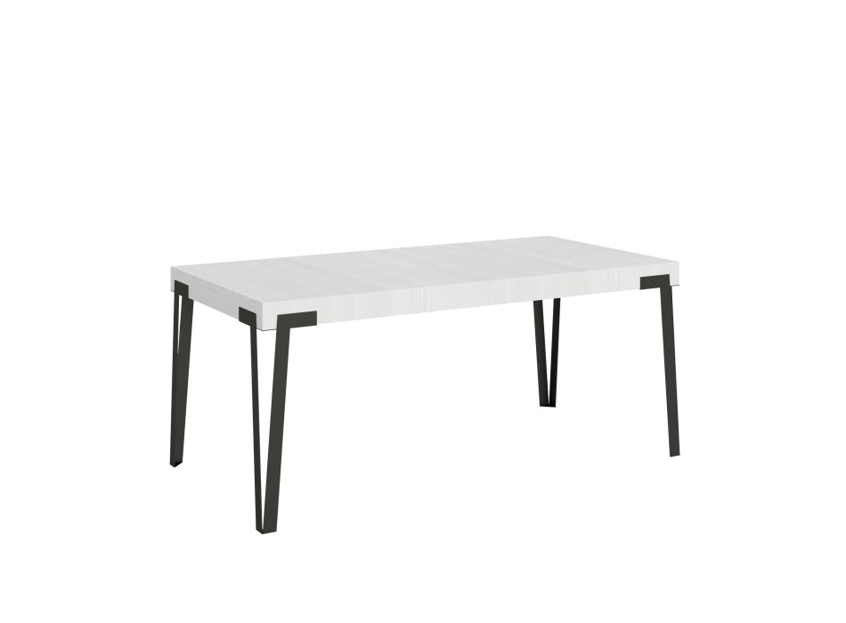 Table Rio - Table extensible 90x180/284 cm Rio Frêne Blanc structure Anthracite