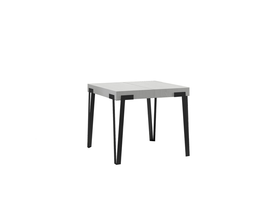 Table Rio - Table extensible 90x90/246 cm Rio Frêne Blanc structure Anthracite