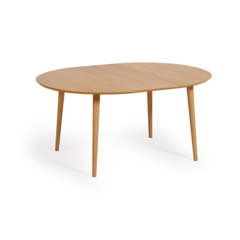 Table ronde extensible Oqui en placage chêne Ø120