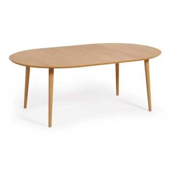 Table ronde extensible Oqui en placage chêne Ø120