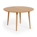 Table ronde extensible Oqui en placage chêne Ø120