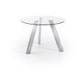 Table ronde Carib en verre et pieds en acier transparent PROMO