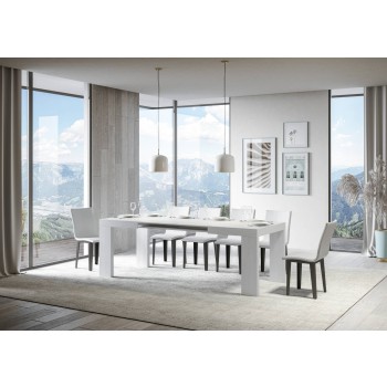 Roxell Table - Table extensible 90x120/224 cm Roxell Frêne Blanc