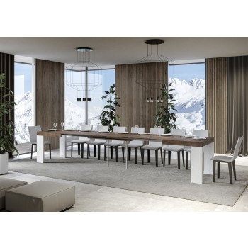 Roxell Table - Table extensible 90x130/390 cm Roxell Frêne Blanc