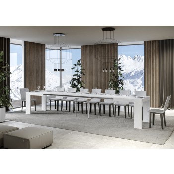 Roxell Table - Table extensible 90x130/390 cm Roxell Frêne Blanc