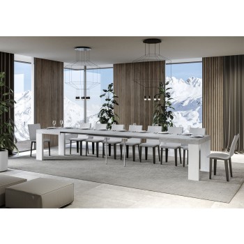 Roxell Table - Table extensible 90x130/390 cm Roxell Frêne Blanc