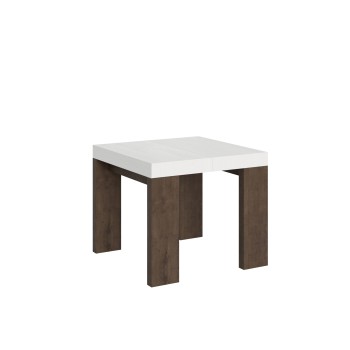 Roxell Table - Table extensible 90x90/246 cm Roxell Frêne Blanc