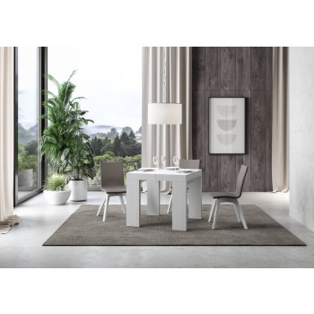 Roxell Table - Table extensible 90x90/246 cm Roxell Frêne Blanc