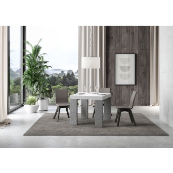 Roxell Table - Table extensible 90x90/246 cm Roxell Frêne Blanc