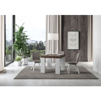 Roxell Table - Table extensible 90x90/246 cm Roxell Frêne Blanc