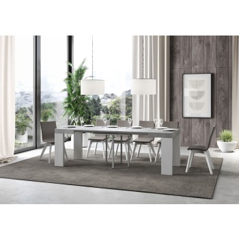 Roxell Table - Table extensible 90x90/246 cm Roxell Frêne Blanc