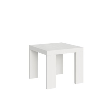 Roxell Table - Table extensible 90x90/246 cm Roxell Frêne Blanc