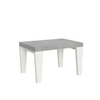 Table Spimbo Mix - Table extensible 90x130/234 cm Plateau Spimbo Mix Frêne Blanc - Pieds noyer