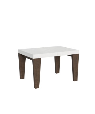 Table Spimbo Mix - Table extensible 90x130/234 cm Plateau Spimbo Mix Frêne Blanc - Pieds noyer