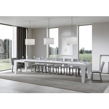 Spimbo Table - Table extensible 90x130/390 cm Spimbo Frêne Blanc