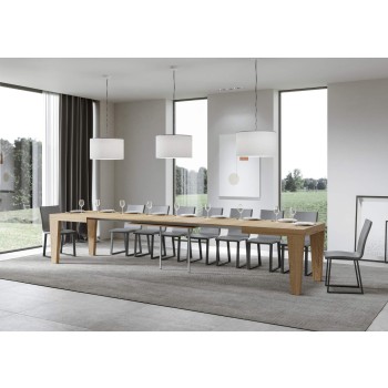 Spimbo Table - Table extensible 90x130/390 cm Spimbo Frêne Blanc