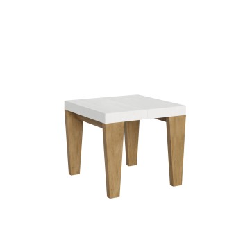 Spimbo Table - Table extensible 90x90/246 cm Spimbo Frêne Blanc