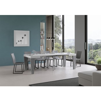 Spimbo Table - Table extensible 90x90/246 cm Spimbo Frêne Blanc