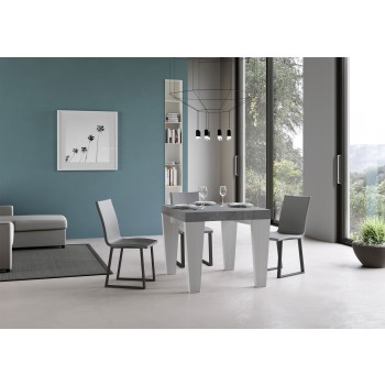 Spimbo Table - Table extensible 90x90/246 cm Spimbo Frêne Blanc