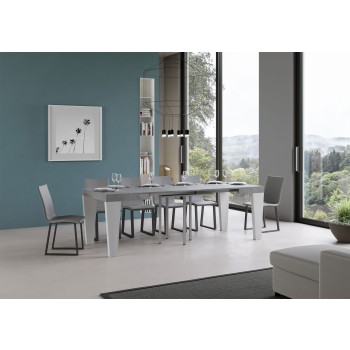 Spimbo Table - Table extensible 90x90/246 cm Spimbo Frêne Blanc