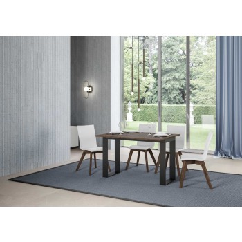 Tecno Double Table - Table ouvrante 120/200x45/90 cm Tecno Double Chêne Nature Structure Anthracite