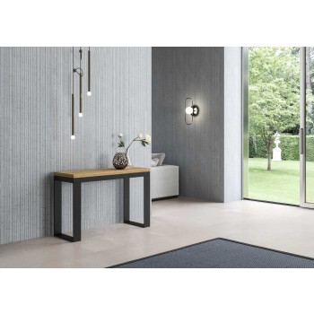 Tecno Double Table - Table ouvrante 120/200x45/90 cm Tecno Double Chêne Nature Structure Anthracite