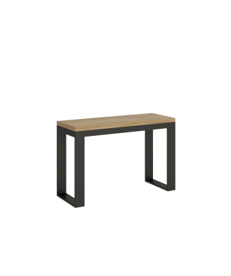 Tecno Double Table - Table ouvrante 120/200x45/90 cm Tecno Double Chêne Nature Structure Anthracite