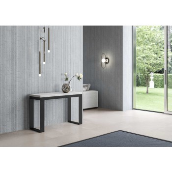 Table Double Tecno - Table ouvrante 120x45/90 cm Tecno Double Chêne Nature Structure Anthracite