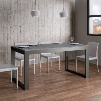 Table Tecno Evolution - Table extensible 90x120/224 cm Tecno Evolution Frêne Blanc Structure Anthracite