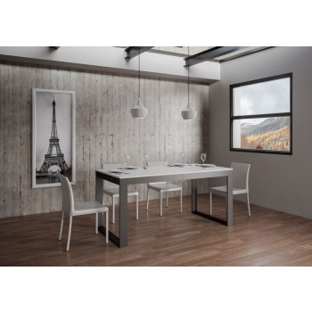 Table Tecno Evolution - Table extensible 90x120/224 cm Tecno Evolution Frêne Blanc Structure Anthracite