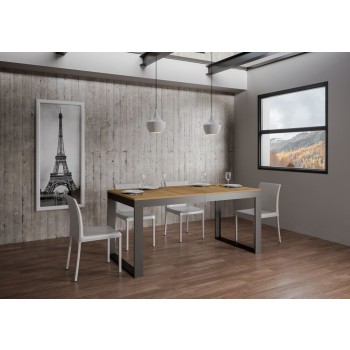 Table Tecno Evolution - Table extensible 90x120/224 cm Tecno Evolution Frêne Blanc Structure Anthracite