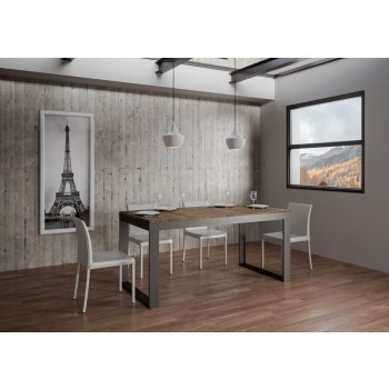 Table Tecno Evolution - Table extensible 90x160/264 cm Tecno Evolution Frêne Blanc Structure Anthracite