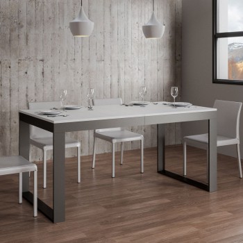 Table Tecno Evolution - Table extensible 90x160/264 cm Tecno Evolution Frêne Blanc Structure Anthracite