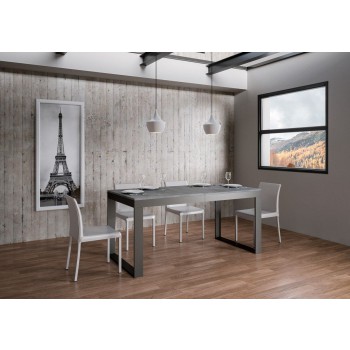 Table Tecno Evolution - Table extensible 90x160/420 cm Tecno Evolution Frêne Blanc Structure Anthracite