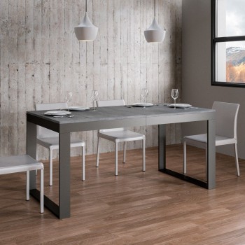 Table Tecno Evolution - Table extensible 90x160/420 cm Tecno Evolution Frêne Blanc Structure Anthracite