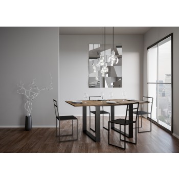 Table Tecno Libra - Table ouvrante 90x90/180 cm Tecno Libra Chêne Nature Structure Anthracite