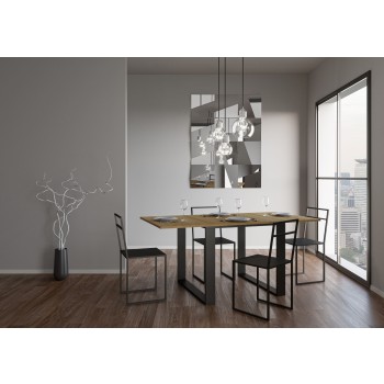 Table Tecno Libra - Table ouvrante 90x90/180 cm Tecno Libra Chêne Nature Structure Anthracite